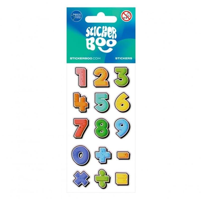 Sticker Boo, naklejki, cyferki, 6-18 cm