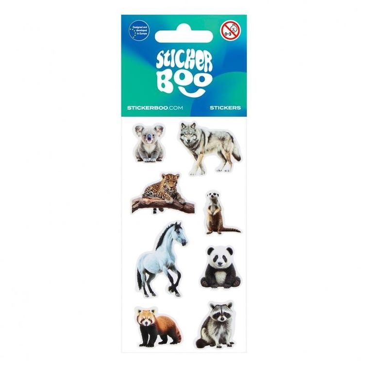 Sticker Boo, naklejki, dzikie zwierzęta, 6-13 cm