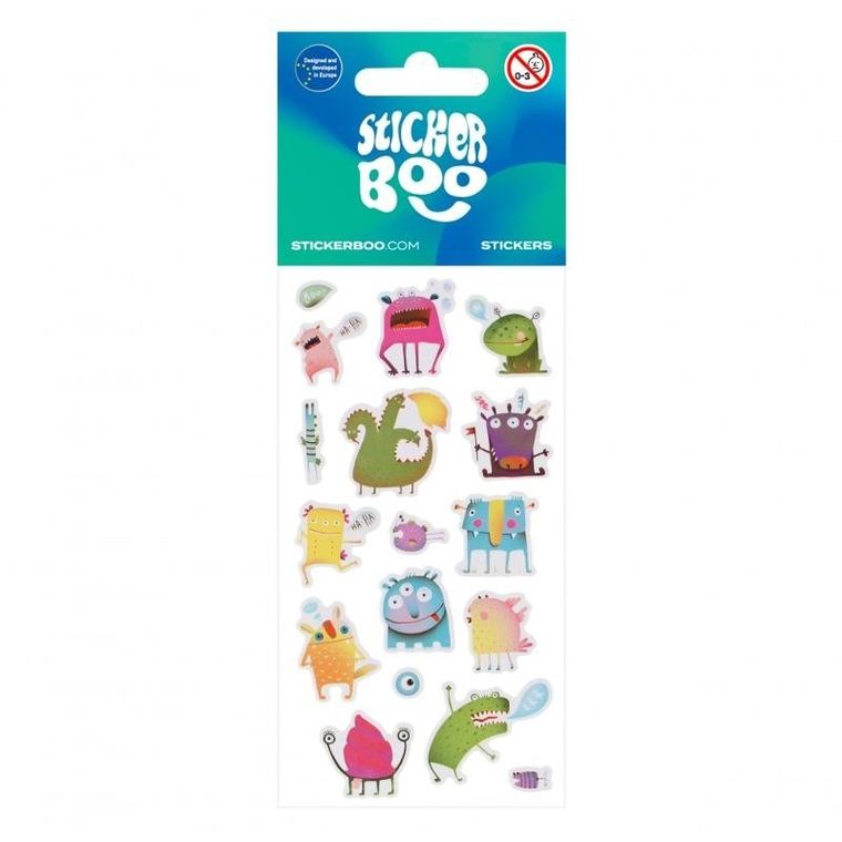 Sticker Boo, naklejki, potworki, 6-18 cm