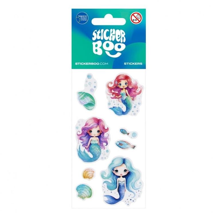 Sticker Boo, naklejki, syrenka, 6-13 cm