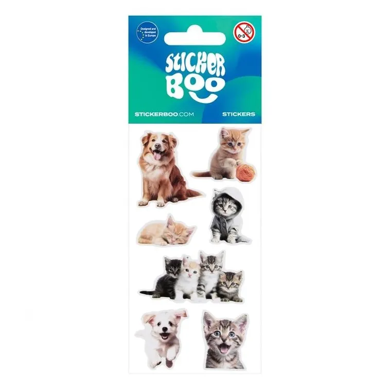 Sticker Boo, naklejki, zwierzęta domowe, 6-13 cm
