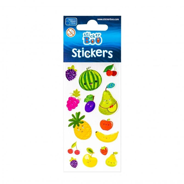 StickerBoo, Owoce, zestaw naklejek, 6-18 cm
