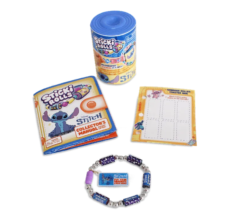 Sticki Rolls, Bransoletki z rolkami, kapsuła z naklejkami kolekcjonerskimi, 50 elementów