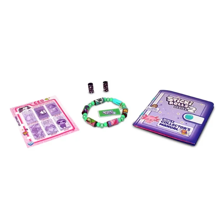 Sticki Rolls, Bransoletki z rolkami, zestaw z naklejkami kolekcjonerskimi, 70 elementów