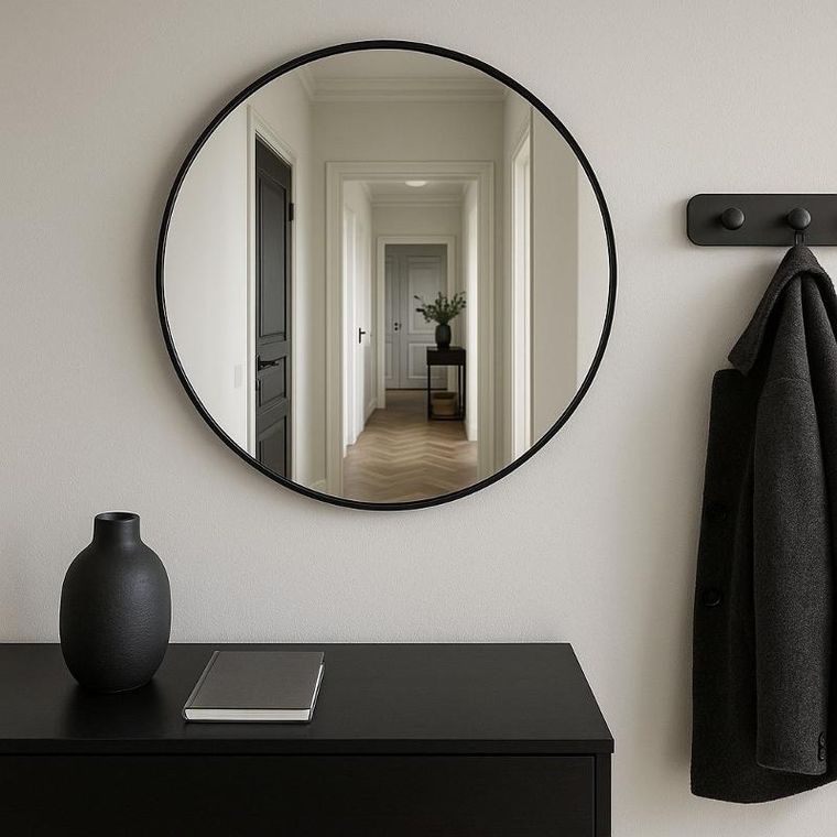 Stilovo, Noor, lustro okrągłe, metalowa rama, 80 cm