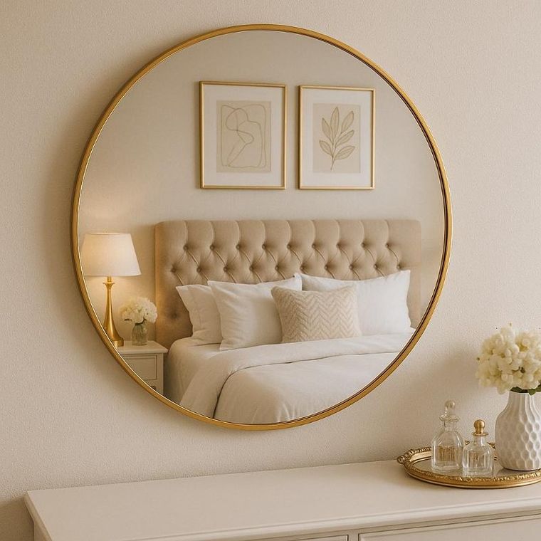 Stilovo, Noor, okrągłe lustro, metalowa rama, 80 cm