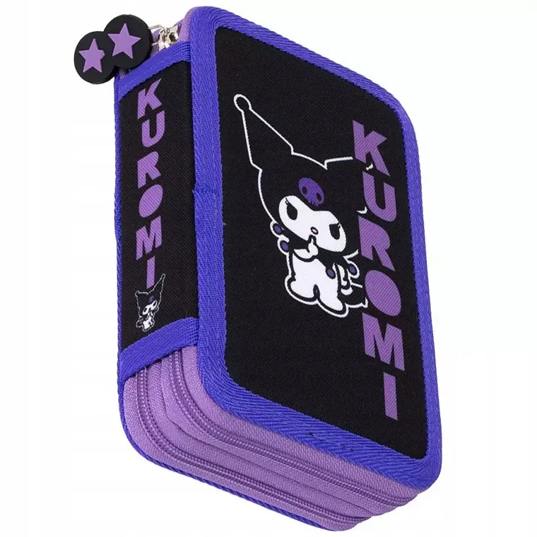 St.Majewski, Kuromi, piórnik rozkładany, podwójny, z wyposażeniem, Black