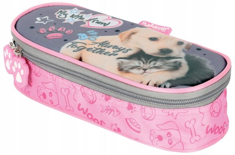 St.Majewski, My Little Friend, piórnik owalny, Pies i kot