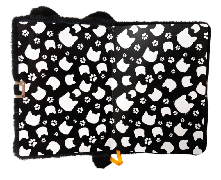 St.Majewski, Night Cat, pamiętnik 3D z kłódką, A5, włochacz, 96 kartek