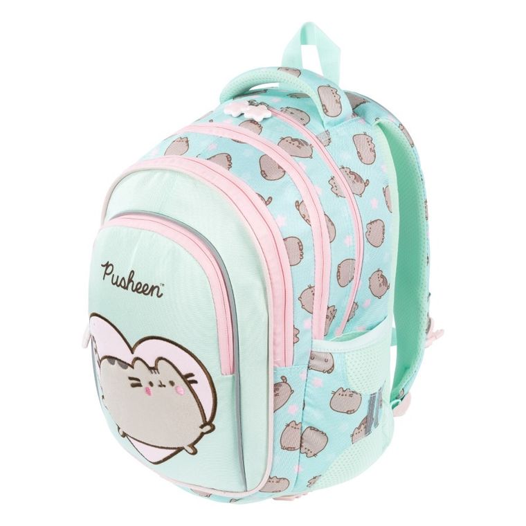 St.Majewski, Pusheen, plecak szkolny, 4-komorowy, Mint