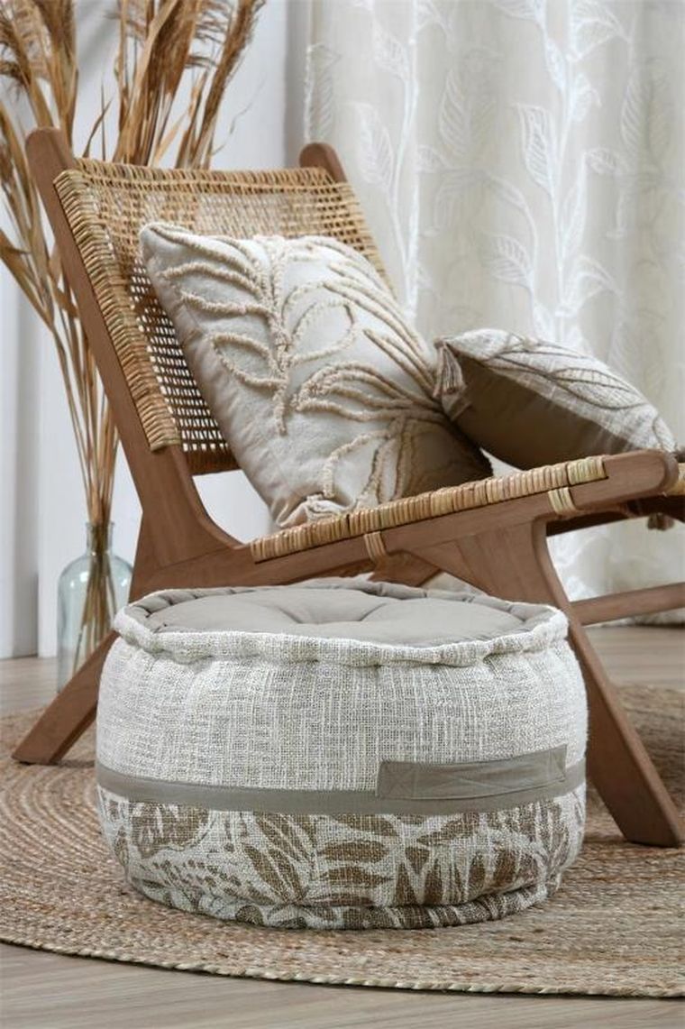 Stof, bawełniana pufa, Hemera, średnica 40 cm