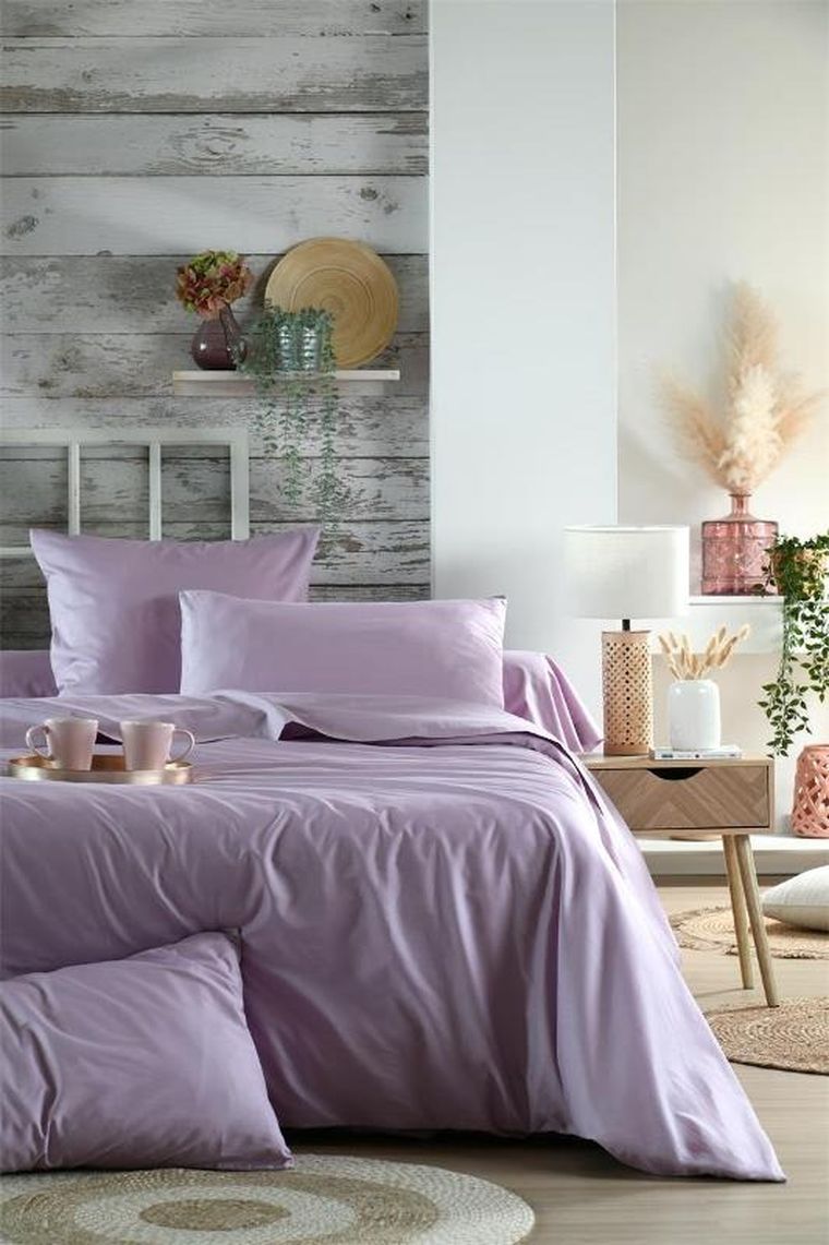 Stof, bawełniane prześcieradło na gumce, lila, Elysee