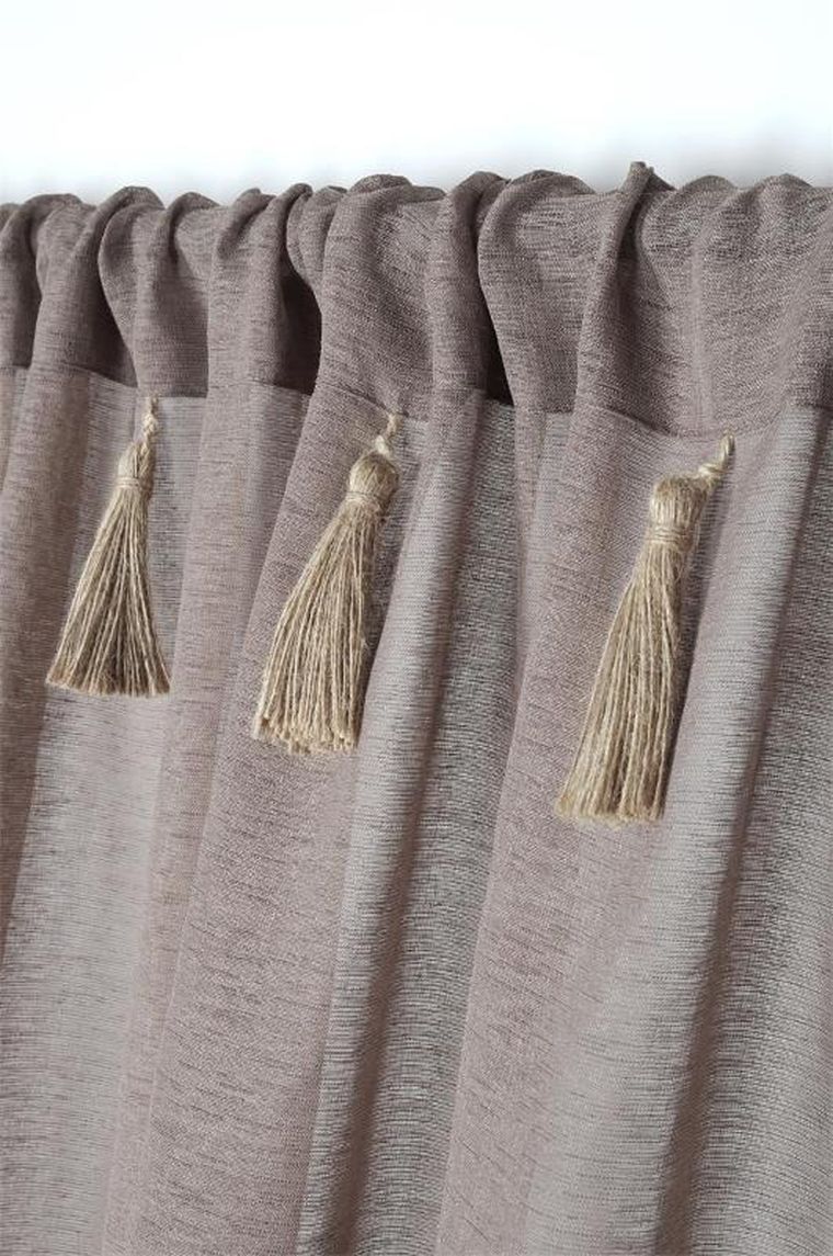 Stof, firana z frędzlami, Ibiza, 140-260 cm