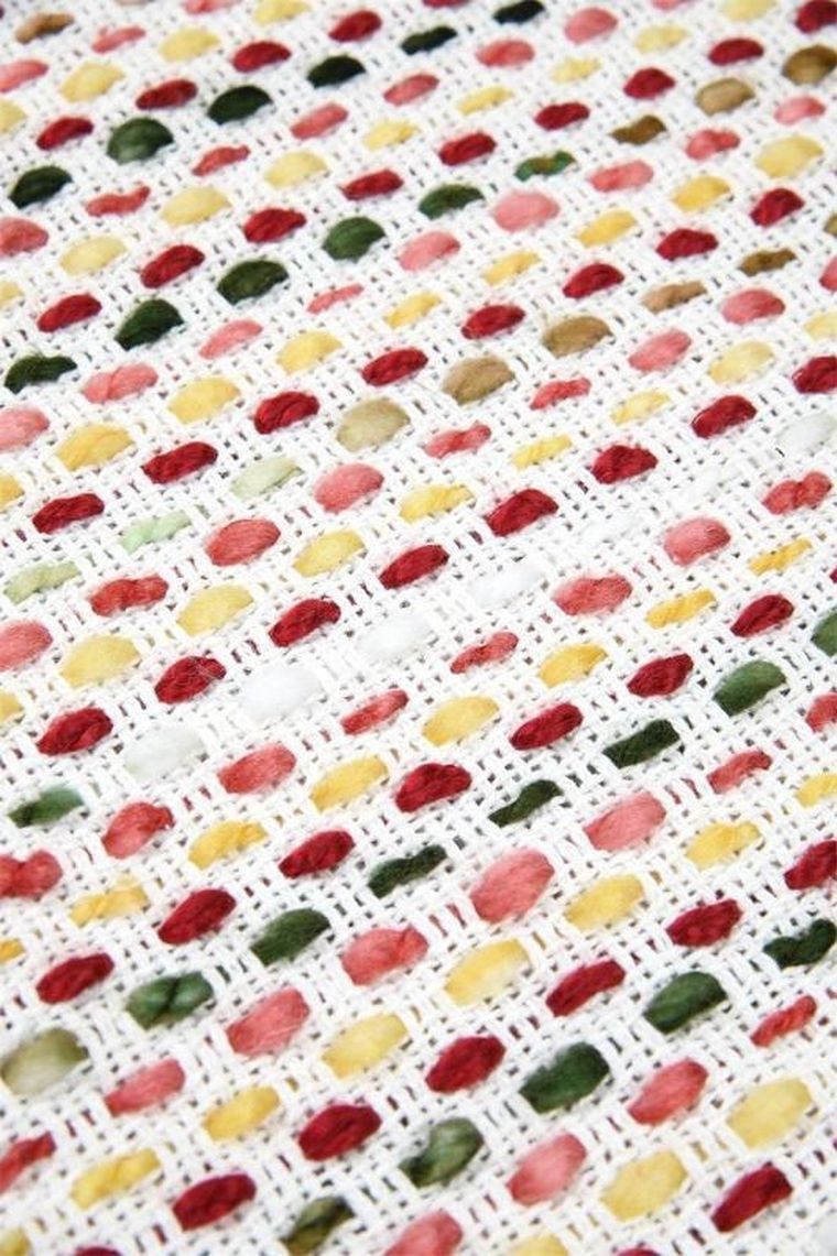 Stof, koc bawełniany, kolorowa plecionka, Archy, 125-150 cm