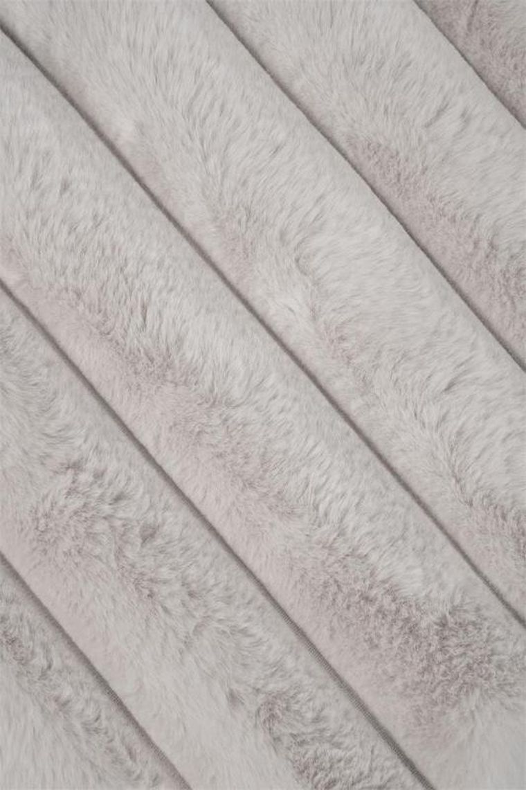 Stof, koc puszysty polary, w grube prążki, 130-160 cm