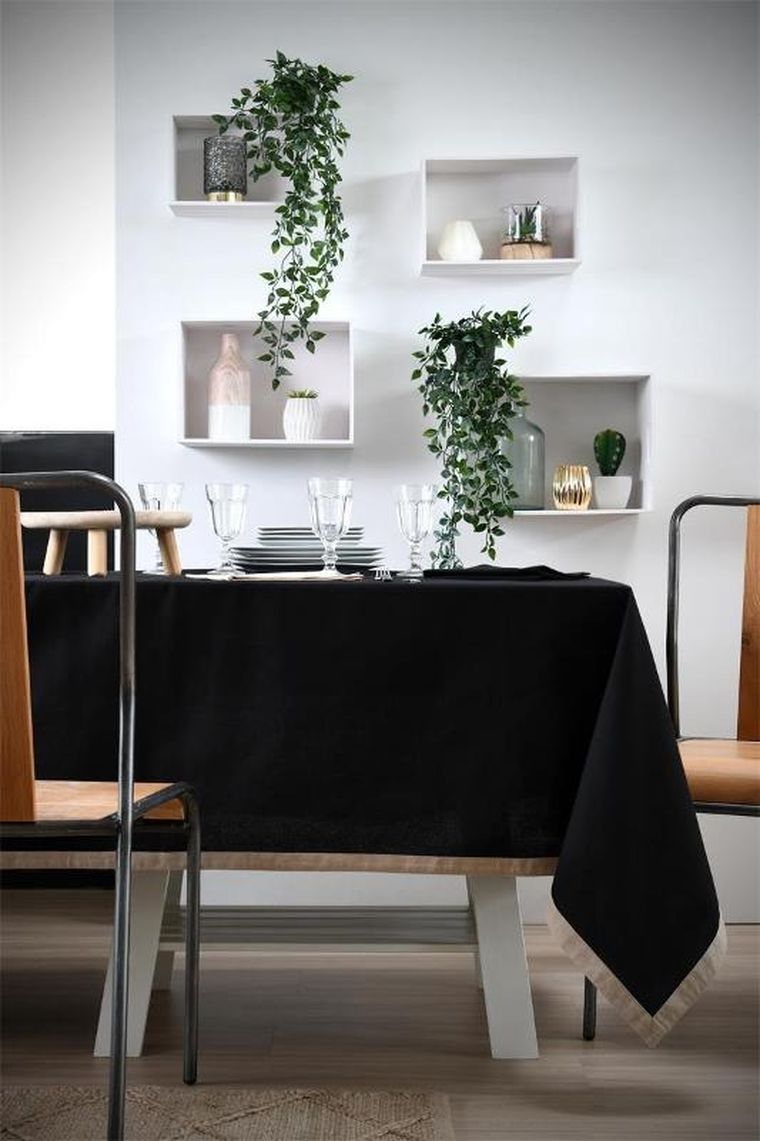 Stof, obrus bawełniany z obwódką, Duo, 140-200 cm