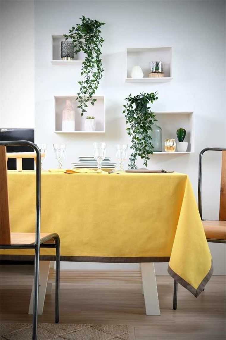 Stof, obrus bawełniany z obwódką, Duo, 140-240 cm