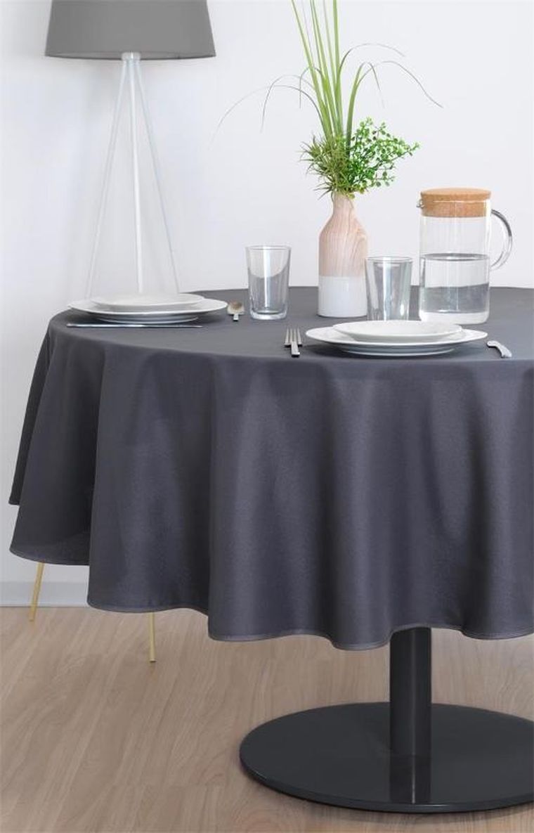 Stof, obrus okrągły, Nelson, Ø 180 cm, biały