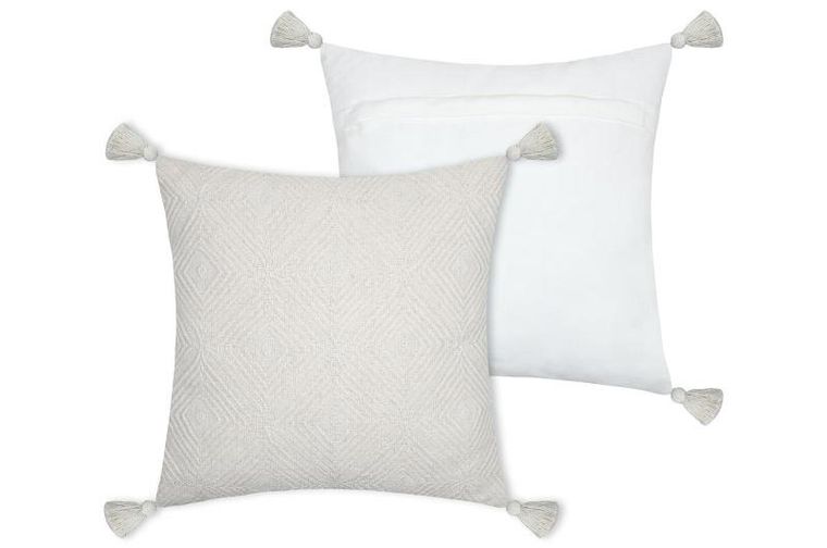 Stof, poduszka bawełniana z frędzlami, Balma, 45-45 cm