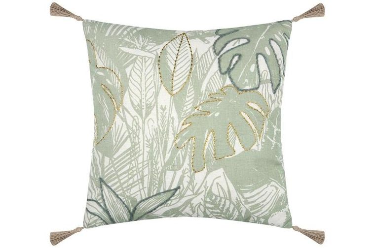 Stof, poduszka dekoracyjna, Botanys, z frędzlami, 40-40 cm