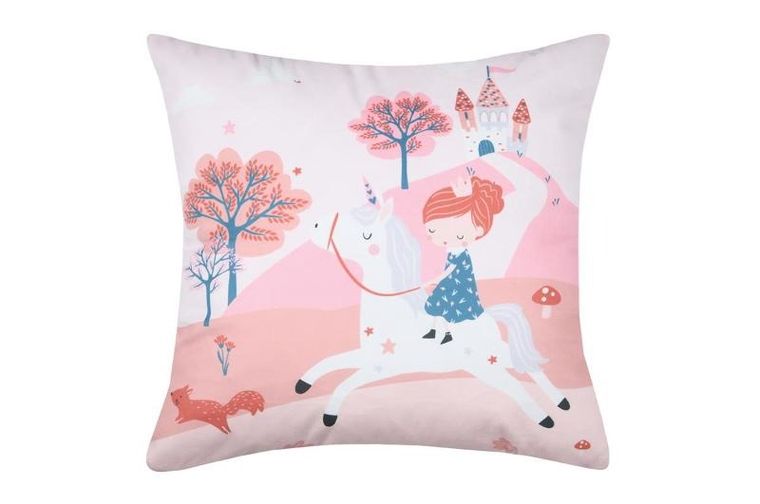 Stof, poduszka dla dziecka, Cyrielle, różowa, 40-40 cm