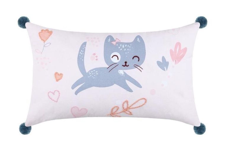 Stof, poduszka dla dziecka z pomponami, Zoeline, 30-50 cm