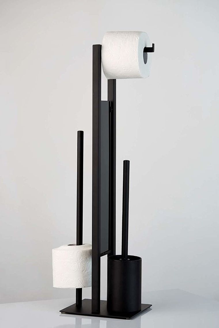 Stojak na papier i szczotkę toaletową, Rivalta, czarny