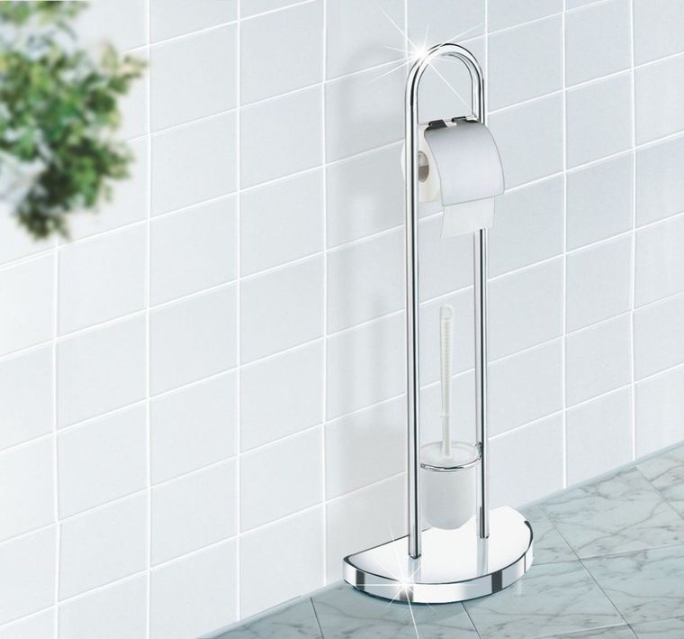 Stojak na papier toaletowy i szczotkę do WC, Consenza, 2w1