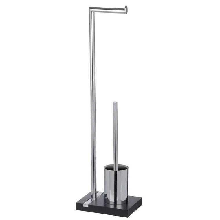 Stojak na papier toaletowy i szczotkę do WC, Noble black, 2w1