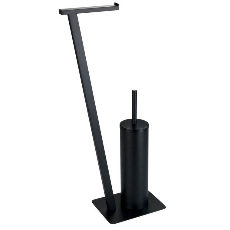 Stojak na papier toaletowy i szczotkę wc, Lirio, czarny