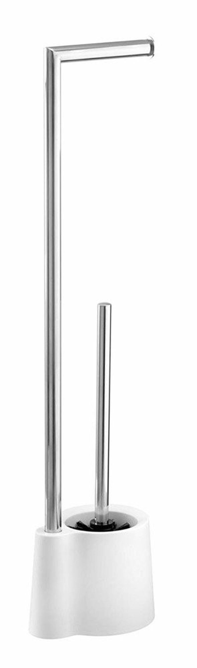 Stojak na papier toaletowy ze szczotką do WC i pojemnikiem