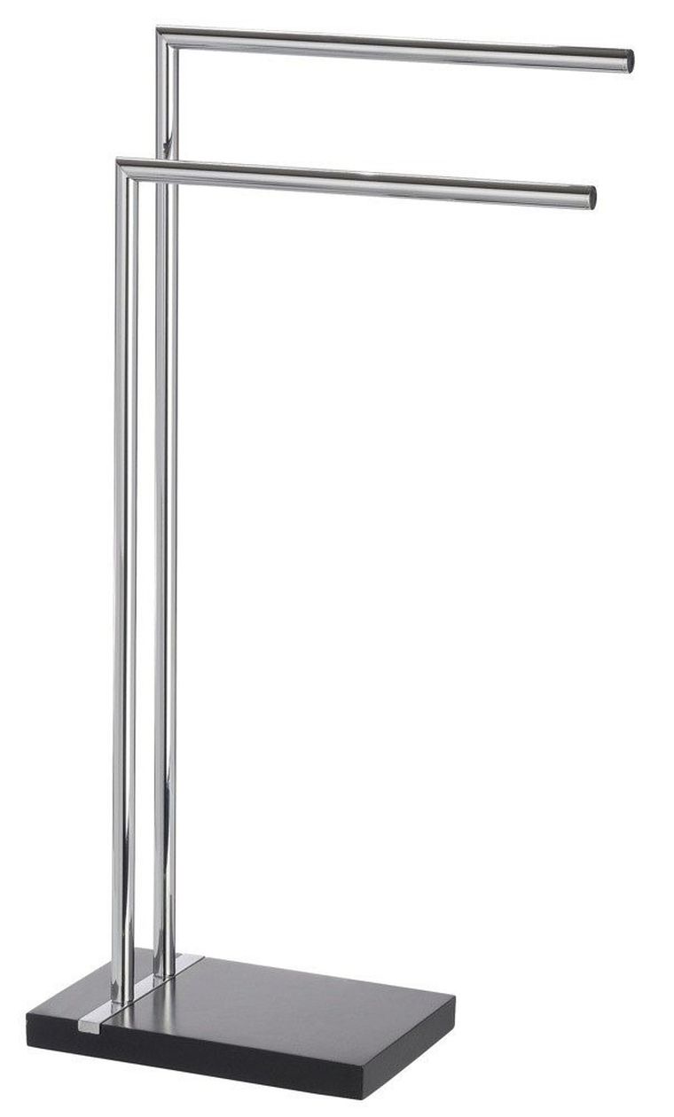 Stojak na ręczniki Noble black, 2 ramienny, chromowany