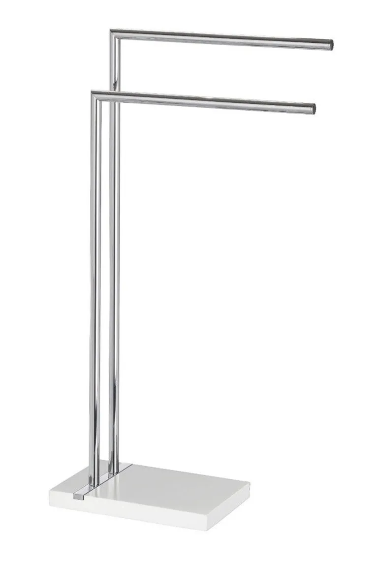 Stojak na ręczniki Noble white, 2 ramienny, chromowany