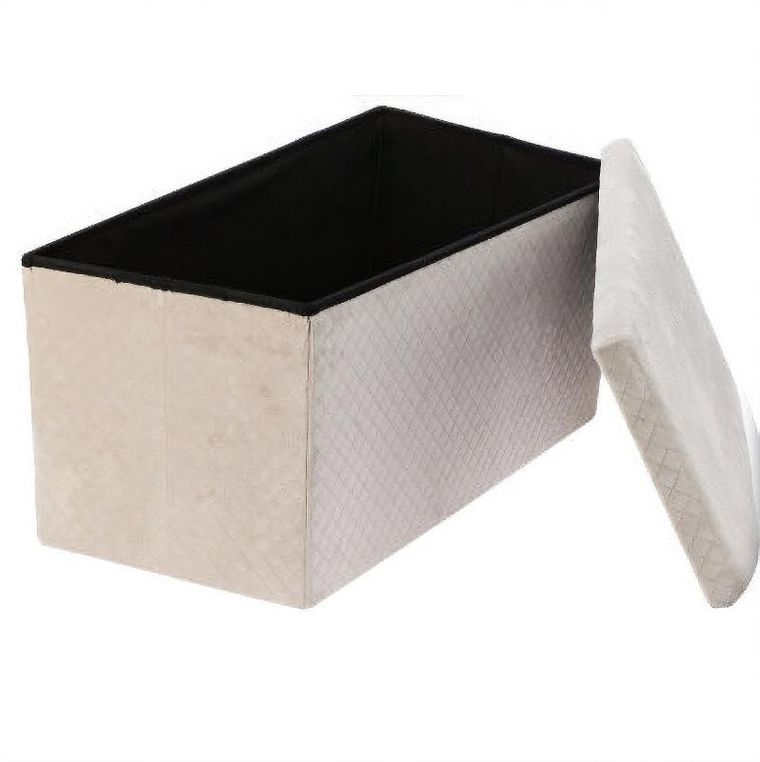 Storage Solutions, Modus, welurowa pufa ze schowkiem, 76-38-38 cm