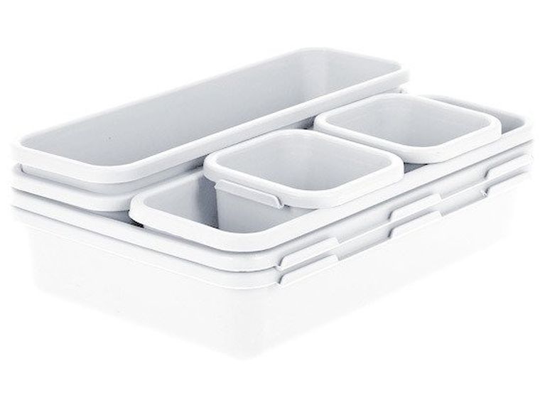 Storage Solutions, organizery do szuflad, białe, 8 szt.