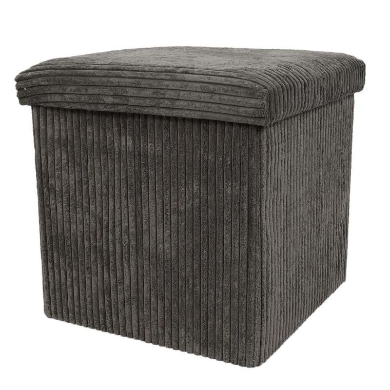 Storage Solutions, pufa ze schowkiem sztruksowa, Tobo, 38-38-38 cm