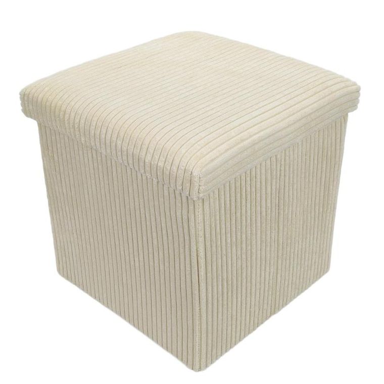 Storage Solutions, pufa ze schowkiem sztruksowa, Tobo, 38-38-38 cm