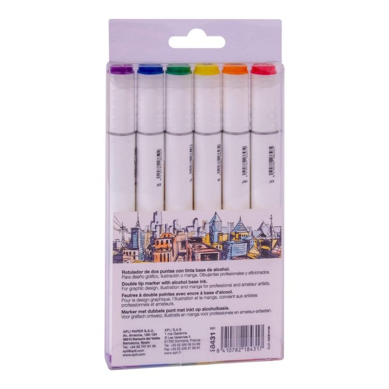 Street Marker, markery dwustronne, 6 kolorów