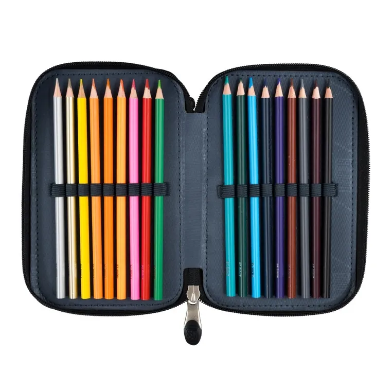 St.Right, piórnik rozkładany, potrójny, z wyposażeniem, Green Game