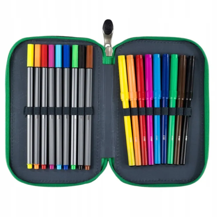 St.Right, piórnik rozkładany, potrójny z wyposażeniem, Neon Pad