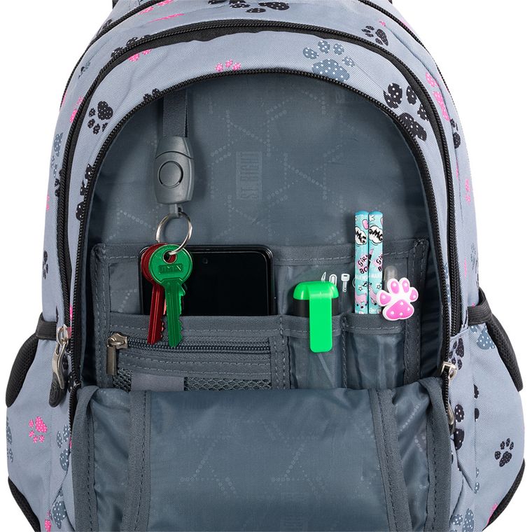 St.Right, plecak szkolny, 3-komorowy, Paws