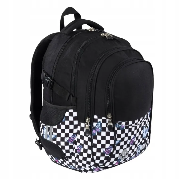 St.Right, plecak szkolny, 4-komorowy, Chessboard Butterflies