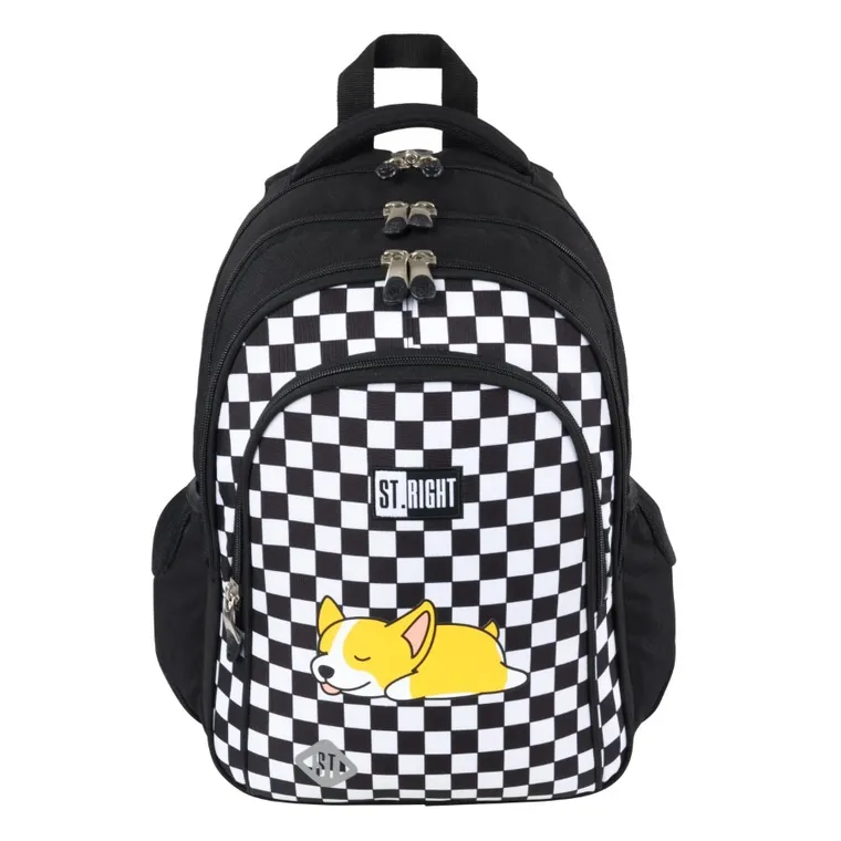 St.Right, plecak szkolny, 4-komorowy, Sleepy Corgi