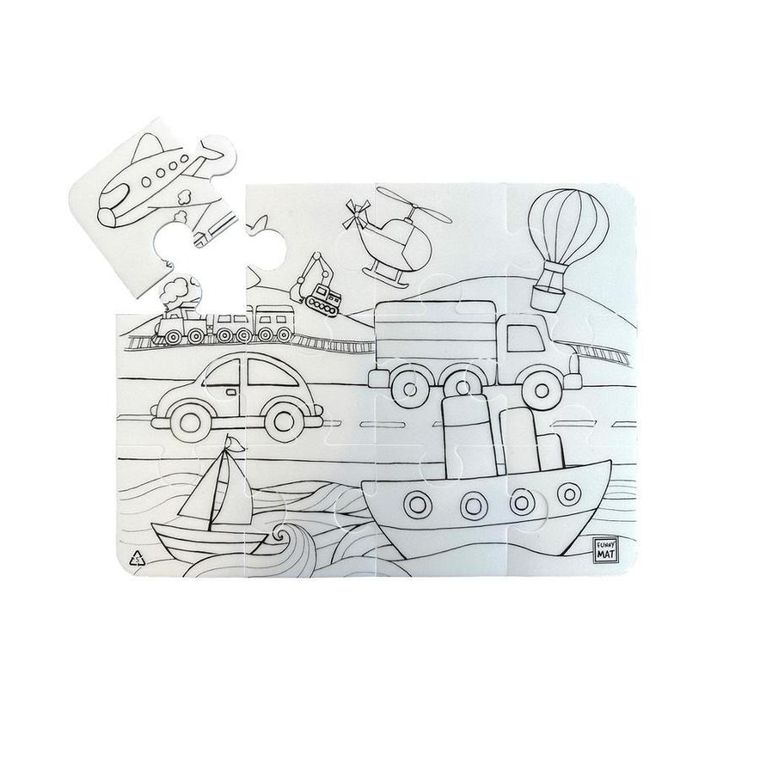 Strigo, Funny Mat, Pojazdy, puzzle do kolorowania