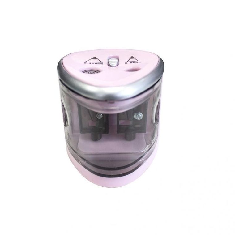 Strigo, temperówka elektryczna, 2 ostrza, różowa