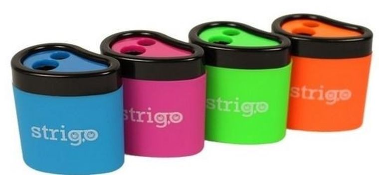 Strigo, temperówka z pojemnikiem, podwójna