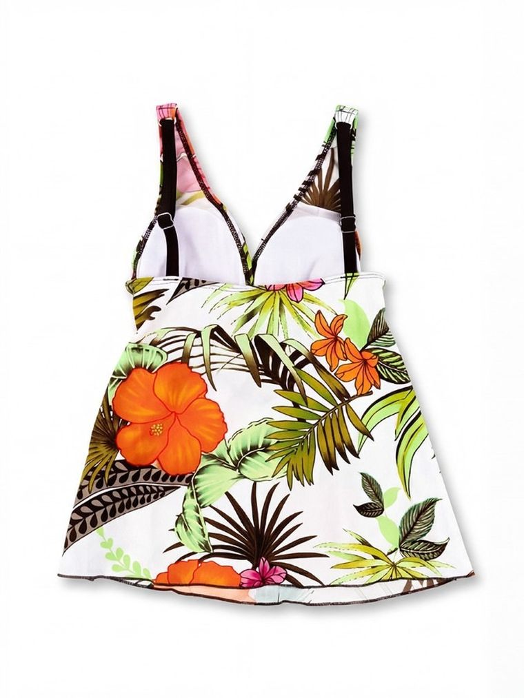 Strój kąpielowy damski jednoczęściowy, tankini, białe, Mariss