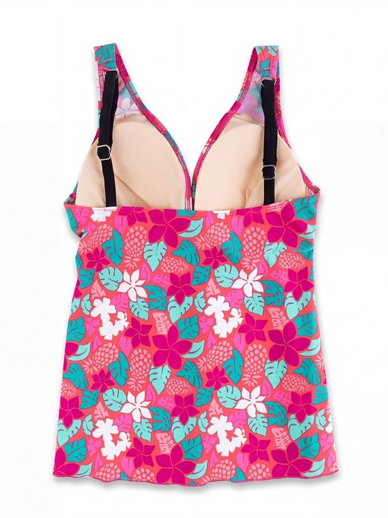 Strój kąpielowy damski jednoczęściowy, tankini, różowy, Mariss