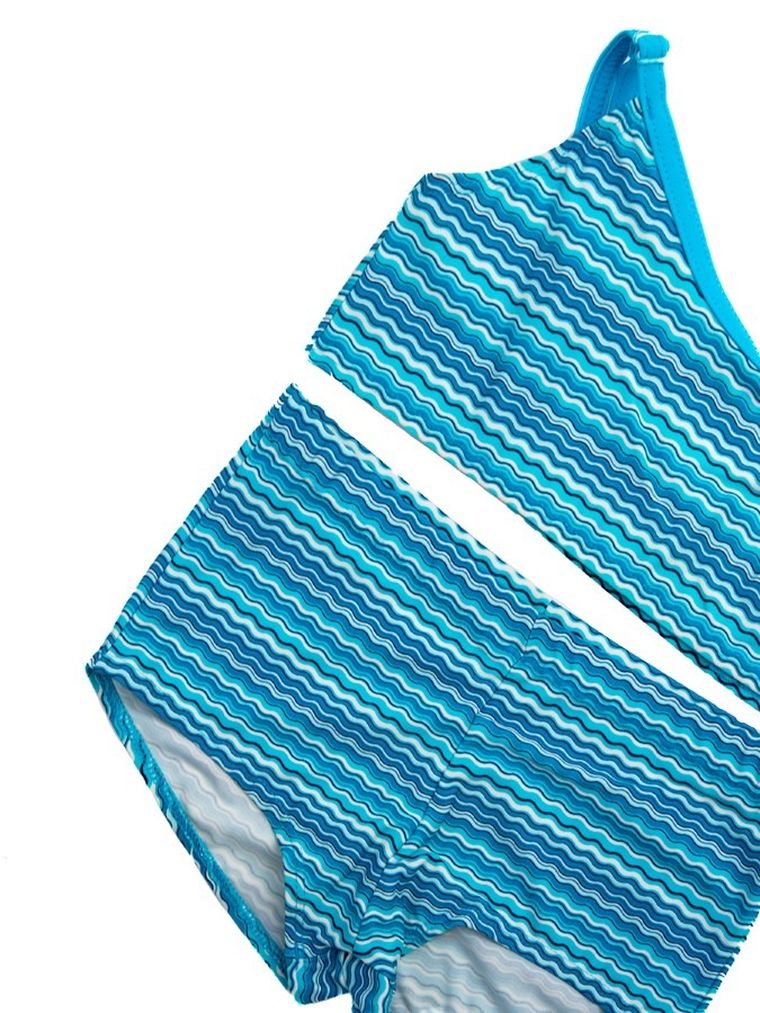 Strój kąpielowy dziewczęcy dwuczęściowy, niebieski, Mariss