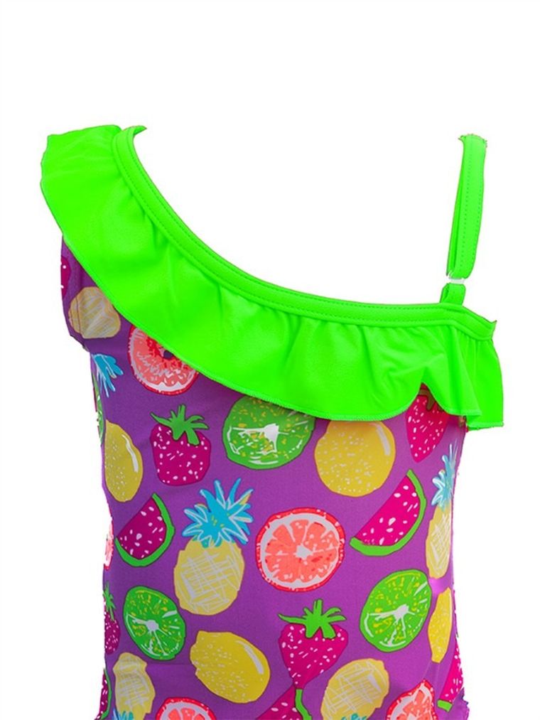 Strój kąpielowy dziewczęcy jednoczęściowy, fioletowy, Mariss